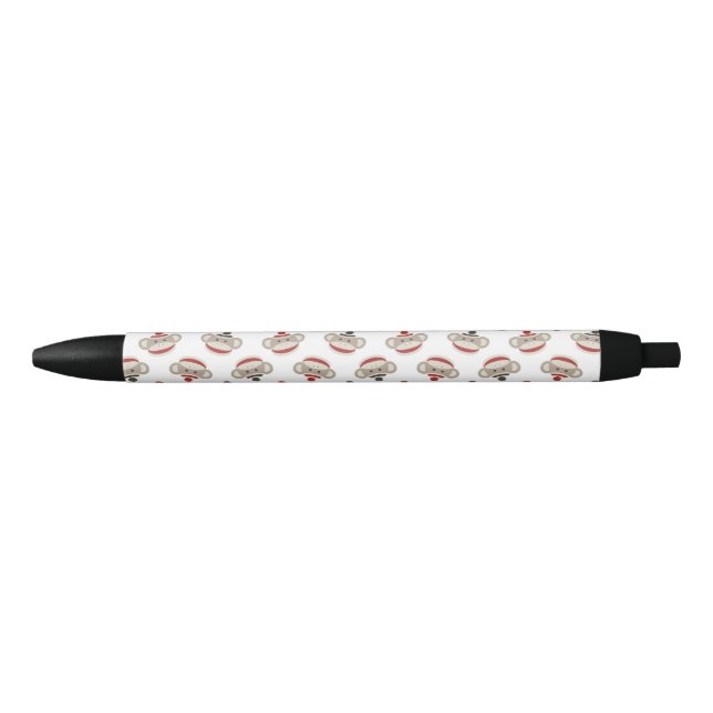 Retro Sock Monkey Black Ink Pen (Front)