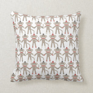 Retro Sock Monkey Cushion