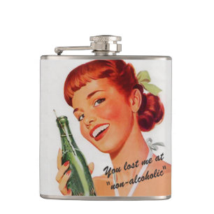 Retro Soda Ad Joke Hip Flask