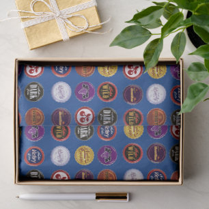 Retro Soda Cap Tissue Paper, Vintage Gamer Gift  Paper
