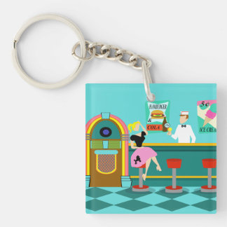 Retro Soda Fountain Acrylic Keychain