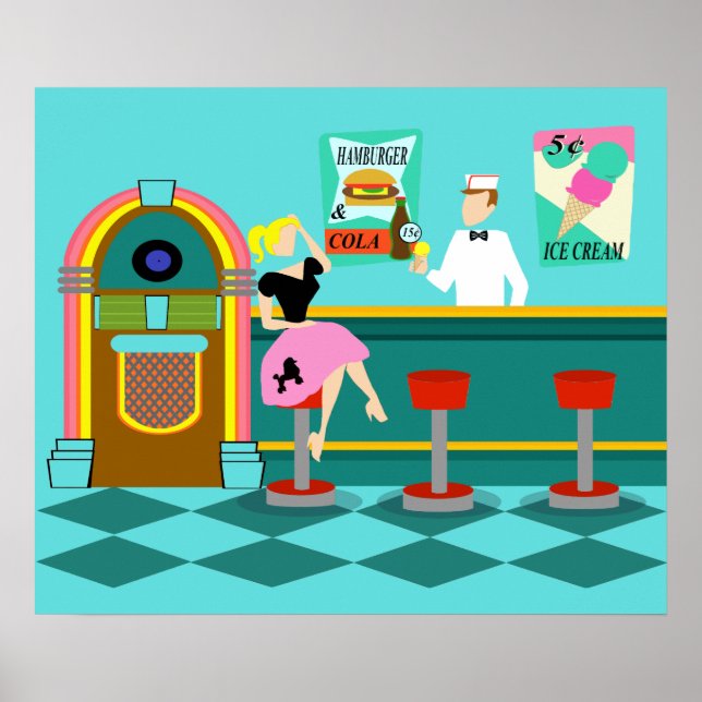 Retro Soda Fountain Poster (Front)