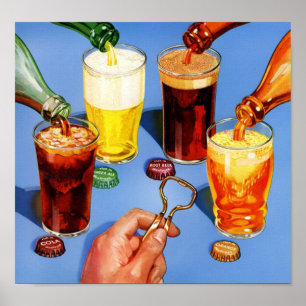 Retro Soda Pop Advertisement Poster