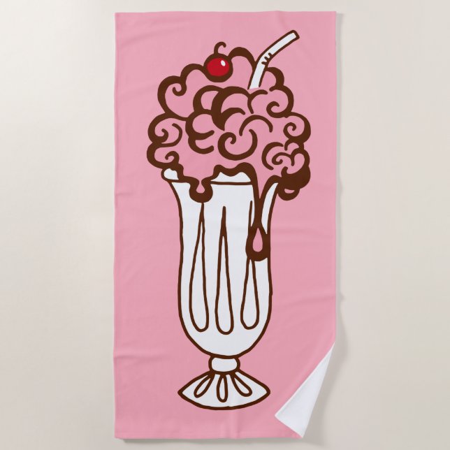 Retro Soda Shop Beach Towel  (Front)