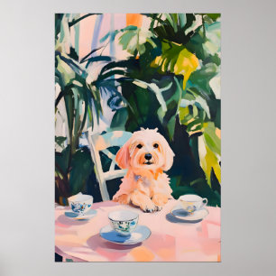 Retro Soft Coated Wheaten Terrier Poster, Wheaten Poster