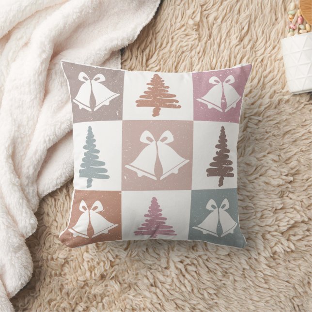 Retro Soft Pastel Christmas Dreams Cushion (Blanket)