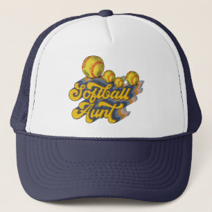 Retro Softball Aunt Sublimation Design, Softball Trucker Hat