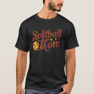 Retro Softball Mom Vintage Gift Mother's Day Baseb T-Shirt