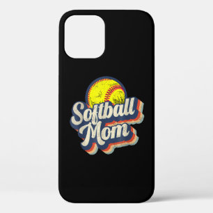 Retro Softball Mum Funny Vintage Softball Mum iPhone 12 Pro Case