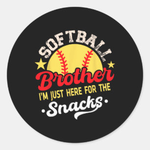 Retro Softll Brother I'm Just Here For The Snacks Classic Round Sticker
