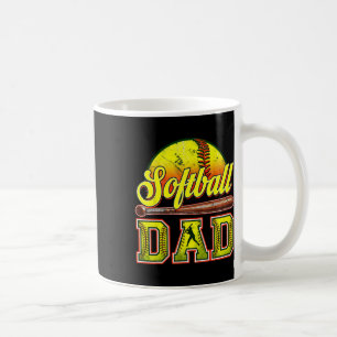 Retro Softll Dad Game Day Dad Father's Day  Coffee Mug
