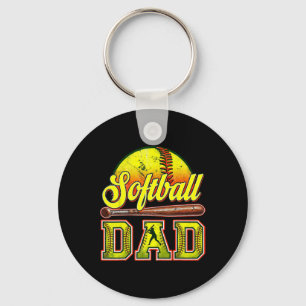 Retro Softll Dad Game Day Dad Father's Day Key Ring