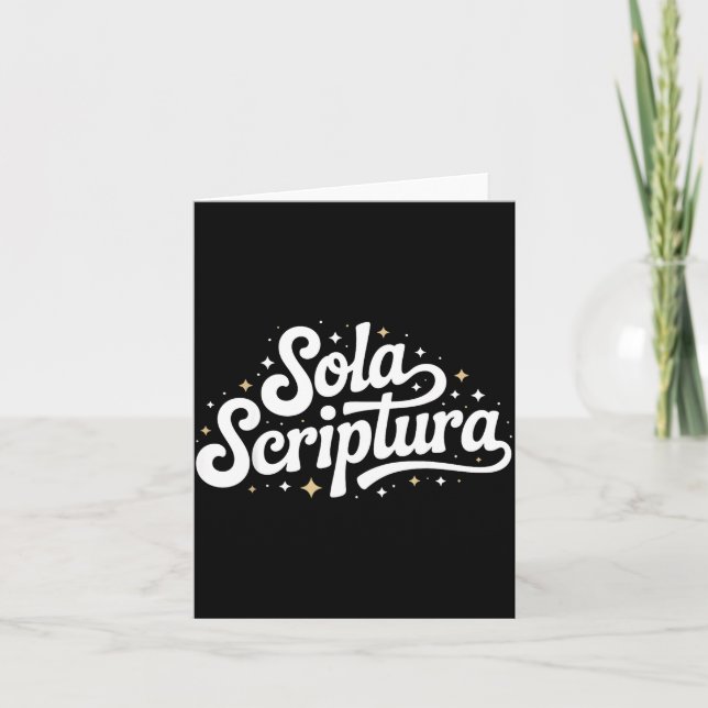 Retro Sola Scriptura Reformed Christian Theology D Card (Front)