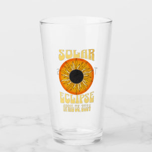Retro solar eclipse Total Eclipse April 8, 2024 Glass
