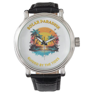 Retro Solar Paradise Guided by the Tides T-Shirt Watch