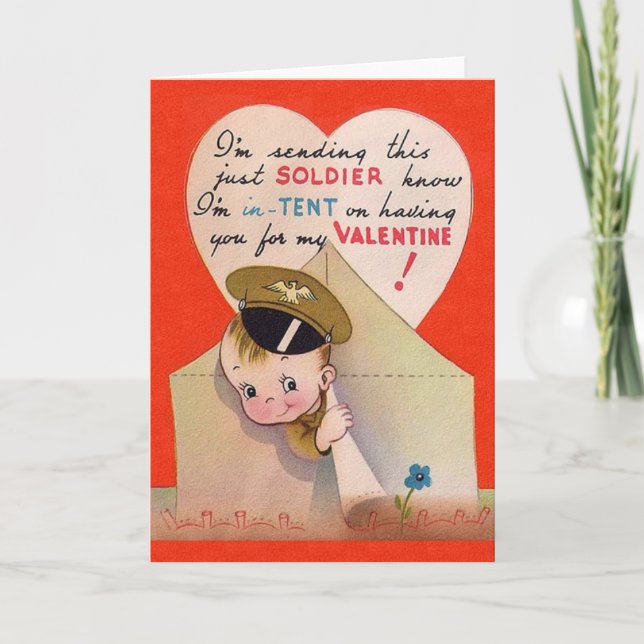 Retro Soldier Valentine's Day Card (Front)