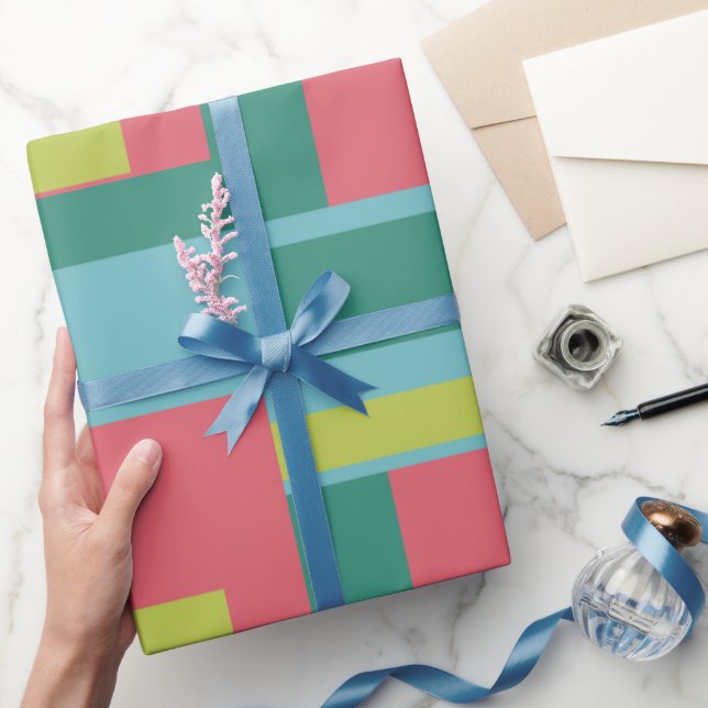 Retro Solid Block Design/Set 1 Wrapping Paper (Gifting)