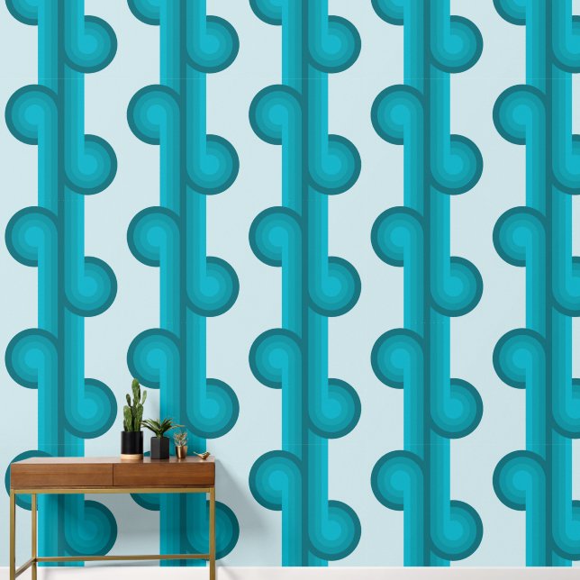 Retro solid geometric shapes pattern 4 wallpaper (Hallway)