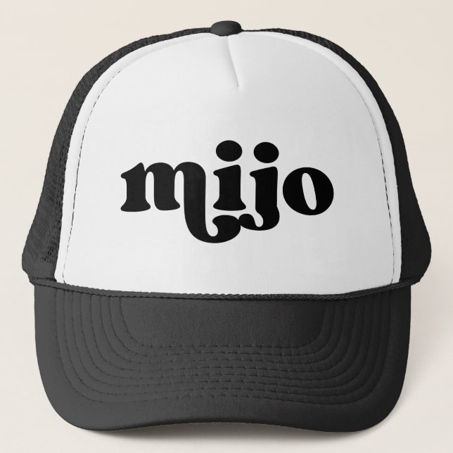 Retro Son Black and White Mijo Trucker Hat (Front)