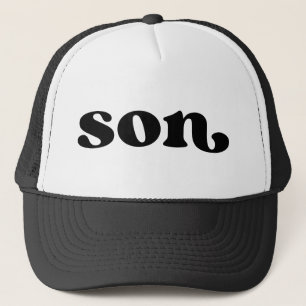 Retro Son Black and White Trucker Hat