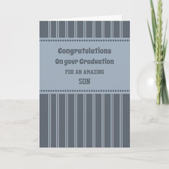 Retro Son Congratulations Graduation Card (Front)