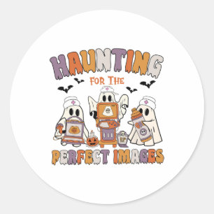 Retro Sonographer Ultrasound Tech Halloween Vascul Classic Round Sticker