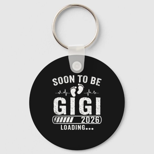 Retro soon to be gigi 2026 loading pregnancy key ring (Front)
