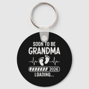 Retro Soon to Be Grandma 2026 Loading Pregnancy Key Ring