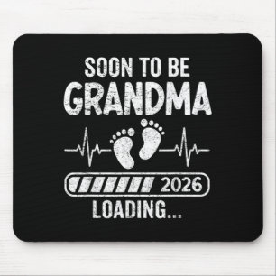 Retro Soon to Be Grandma 2026 Loading Pregnancy Mouse Pad