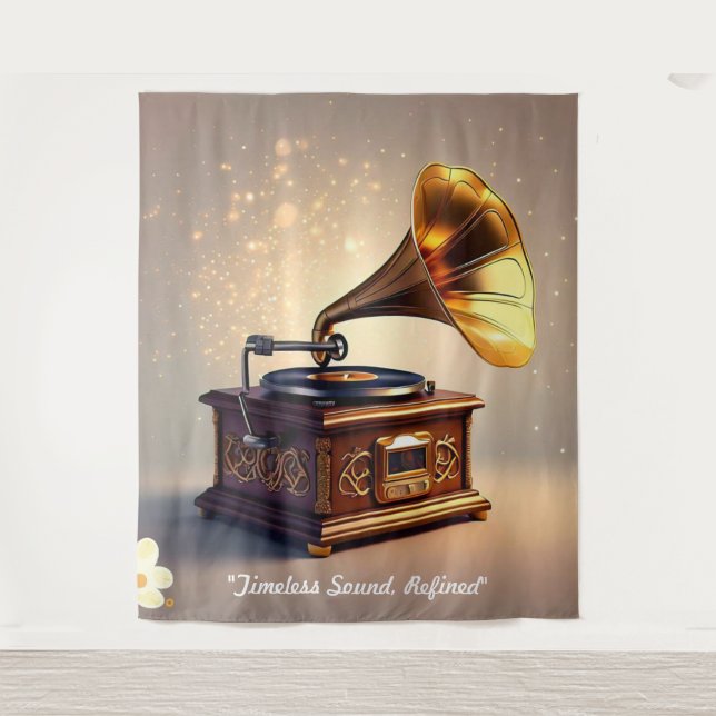 "Retro Soundwave Revival" Tapestry (Front)