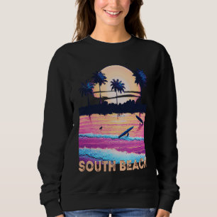 Retro South Beach Florida Souvenir Surf Sweatshirt