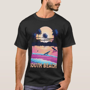 Retro South Beach Florida Souvenir Surf T-Shirt