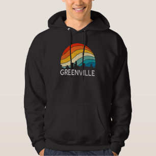 Retro South Carolina City Greenville Skyline Vinta Hoodie