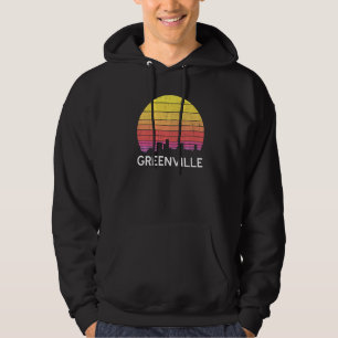 Retro South Carolina City Greenville Skyline Vinta Hoodie