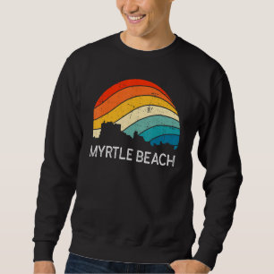 Retro South Carolina City Myrtle Beach Skyline Vin Sweatshirt