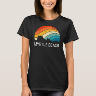 Retro South Carolina City Myrtle Beach Skyline Vin T-Shirt