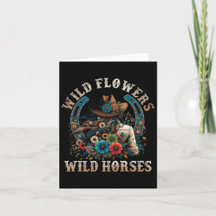 Retro Southern Sunset Cowgirl Wild Flowers - Wild  Card
