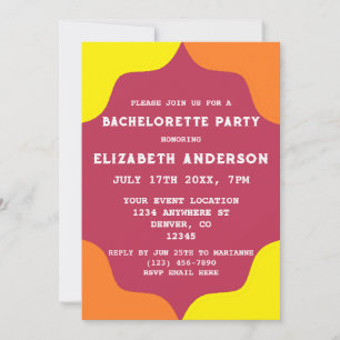 Retro Southwestern Sunrise Bachelorette Party Invitation