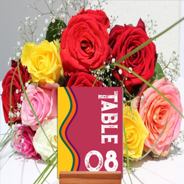 Retro Southwestern Waves Wedding Table Number (Creator Uploaded)