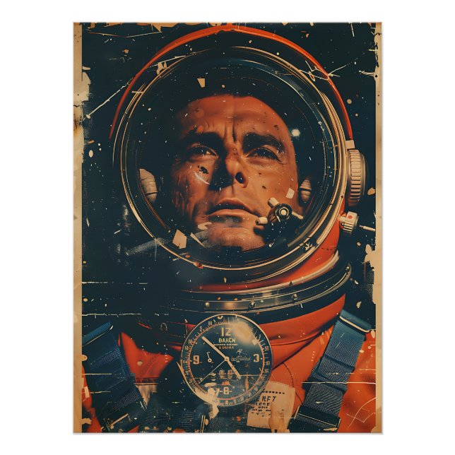  Retro Space Adventurer Art Poster (Front)