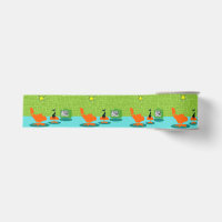 Retro Space age Kitty Grosgrain Ribbon