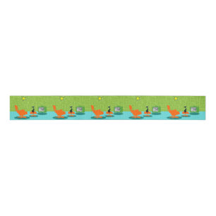 Retro Space age Kitty Grosgrain Ribbon