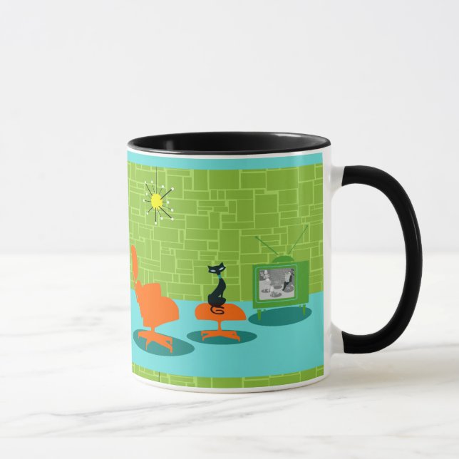 Retro Space Age Kitty Mug (Right)