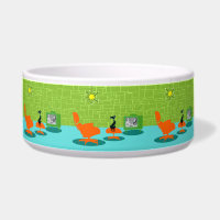 Retro Space Age Kitty Pet Bowl