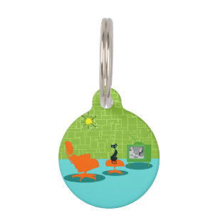 Retro Space Age Kitty Pet Tag