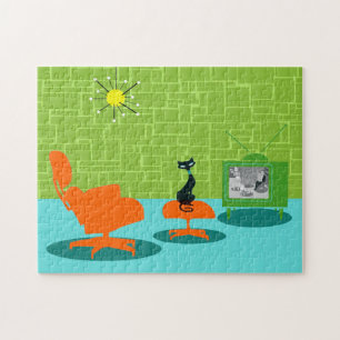 Retro Space Age Kitty Puzzle