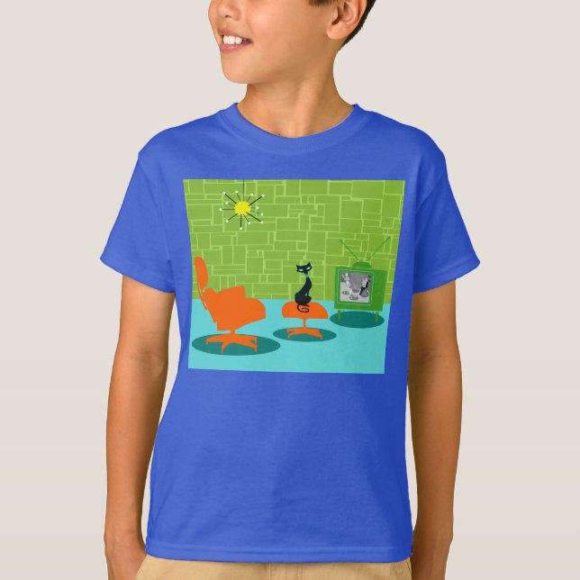 Retro Space Age Kitty T-Shirt (Front)
