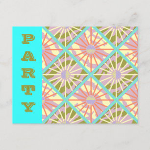 RETRO SPACE-AGE SUN-BURSTS & TURQUOISE INVITATIONS