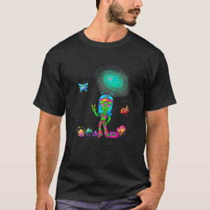 Retro Space Alien Woman Matching Couple 60s 70 Psy T-Shirt