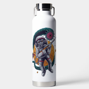 Retro Space Astronaut Cosmic Creature Sci Fi Adven Water Bottle